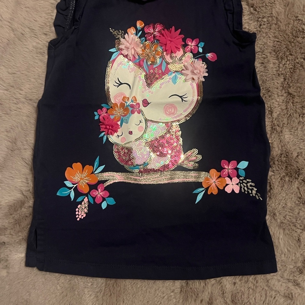 Isaac Mizrahi Kids Navy Floral Animal Tank Top - Picture 3 of 9